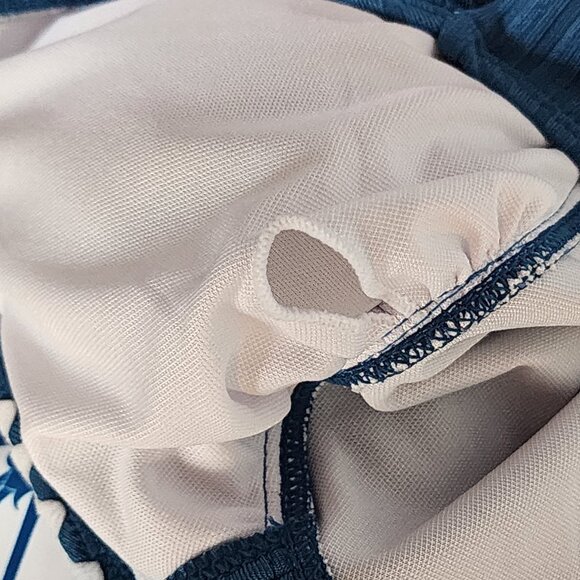 Rotita Peacock Blue Criss Cross Ties Floral Bottom Poly Span Tankini Set Size S - Picture 15 of 16